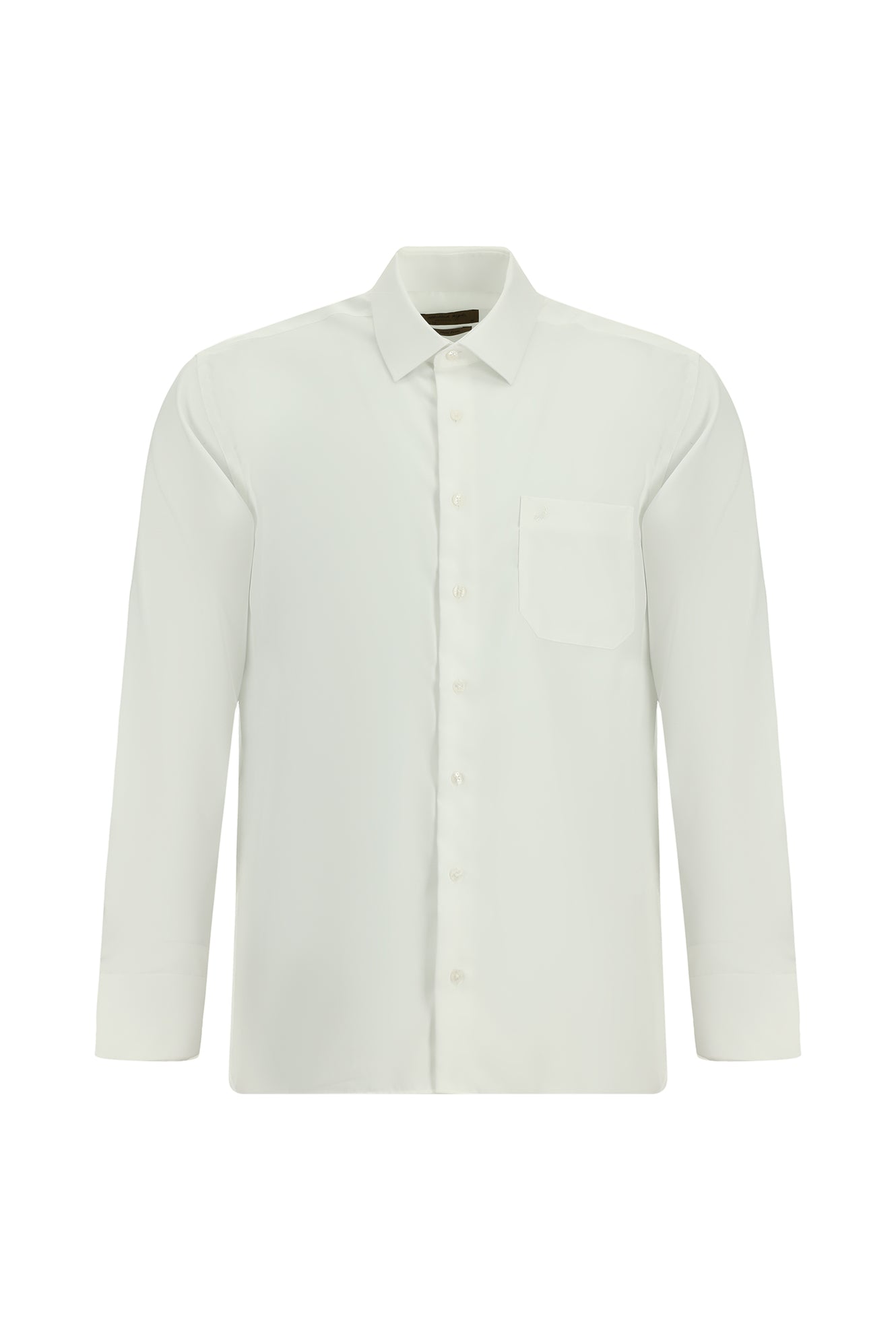 Beyaz Uzun Kol Cepli Pamuk Klasik Non Iron Gömlek