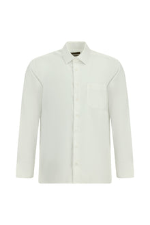 Beyaz Uzun Kol Cepli Pamuk Klasik Non Iron Gömlek