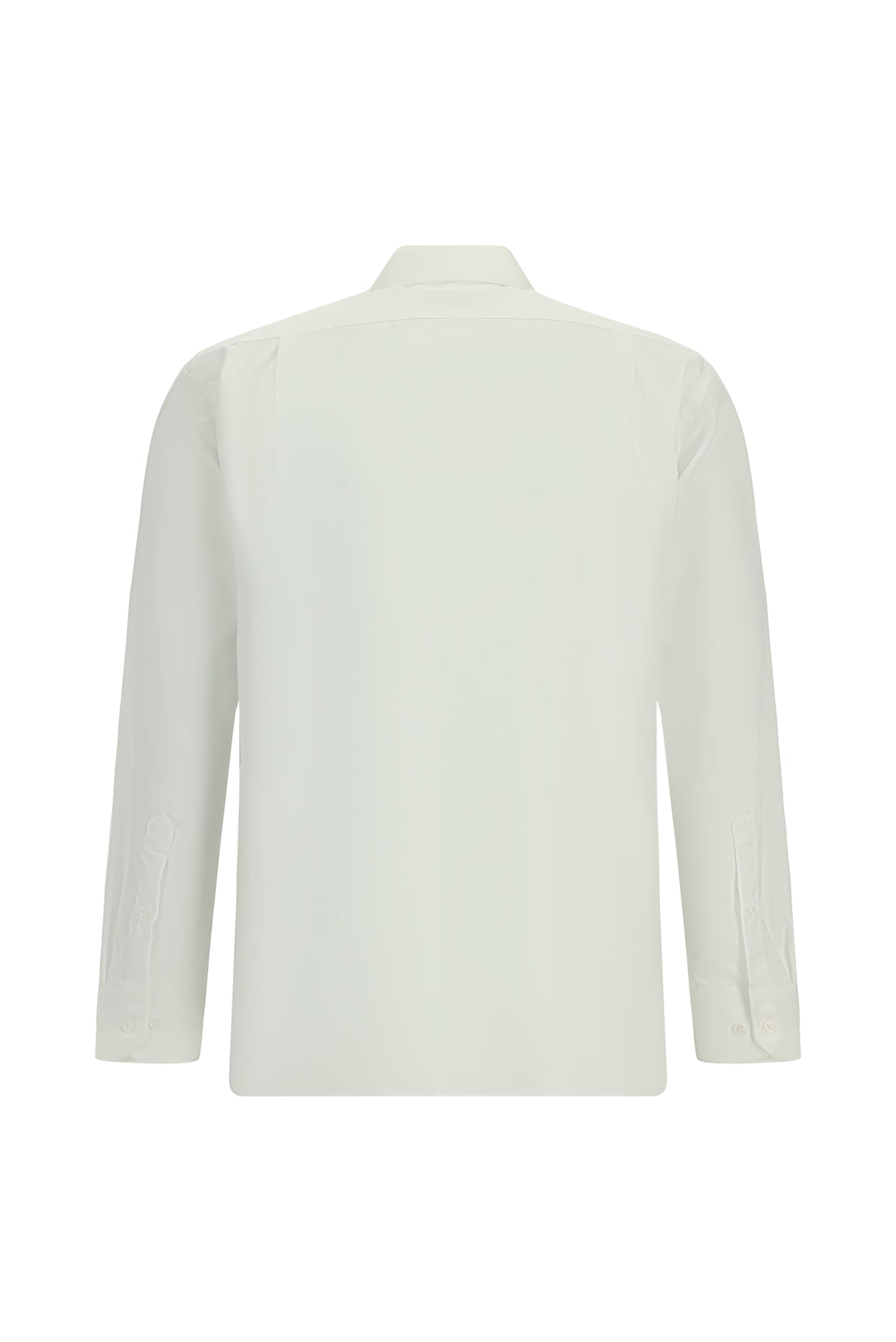 Beyaz Uzun Kol Cepli Pamuk Klasik Non Iron Gömlek