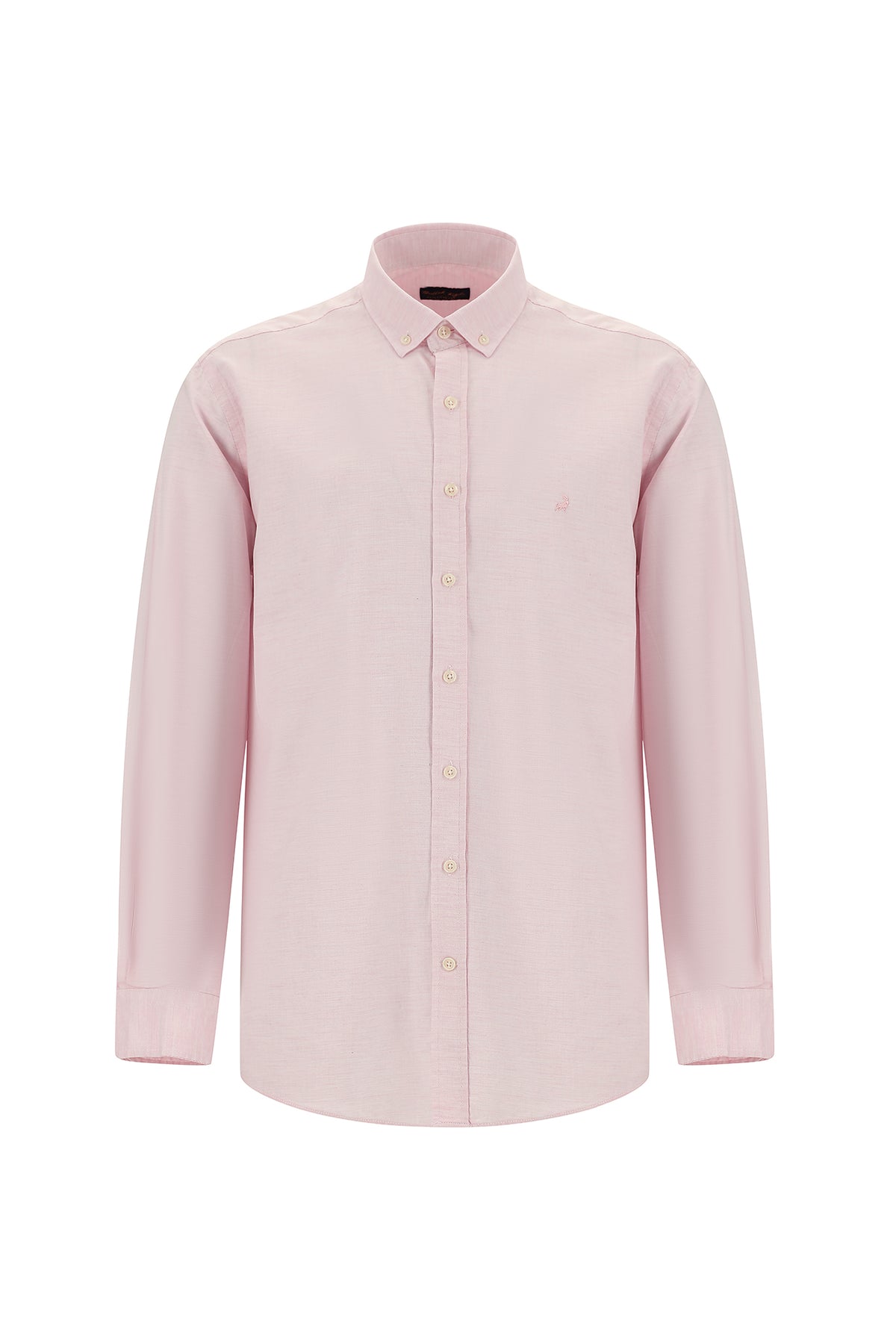 Pembe Uzun Kol Regular Fit Oxford Pamuk Gömlek