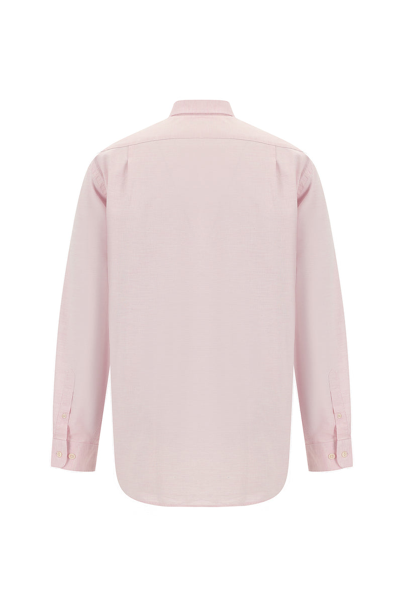 Pembe Uzun Kol Regular Fit Oxford Pamuk Gömlek