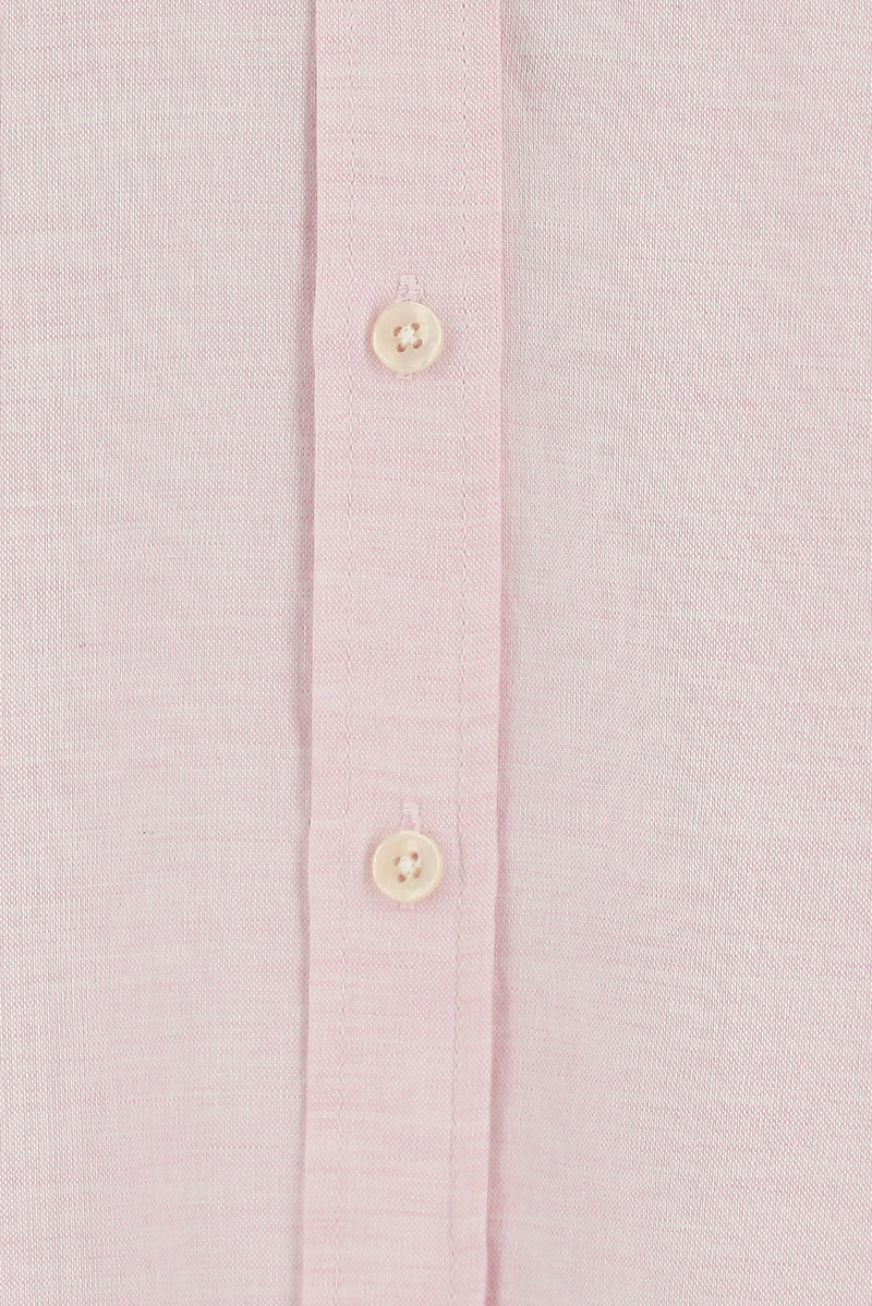 Pembe Uzun Kol Regular Fit Oxford Pamuk Gömlek