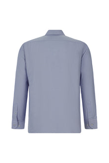 Açık Mavi Uzun Kol Regular Fit Pamuk Cepli Oxford Gömlek