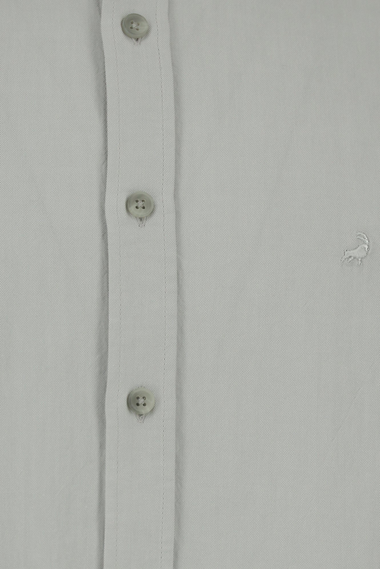 Açık Gri Uzun Kol Regular Fit Pamuk Düğmeli Yaka Oxford Gömlek