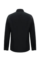 Siyah Uzun Kol Slim Fit Dar Kesim Klasik Non Iron Saten Pamuk Gömlek