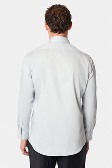 Orta Gri Uzun Kol Slim Fit Dar Kesim Klasik Non Iron Saten Pamuk Gömlek