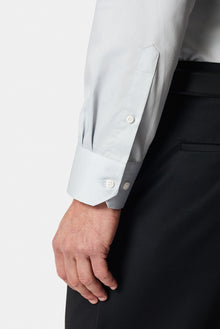 Orta Gri Uzun Kol Slim Fit Dar Kesim Klasik Non Iron Saten Pamuk Gömlek