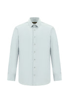 Orta Gri Uzun Kol Slim Fit Dar Kesim Klasik Non Iron Saten Pamuk Gömlek