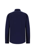 Koyu Lacivert Uzun Kol Slim Fit Dar Kesim Klasik Non Iron Saten Pamuk Gömlek