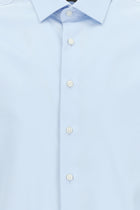 Uçuk Mavi Uzun Kol Slim Fit Dar Kesim Klasik Non Iron Saten Pamuk Gömlek