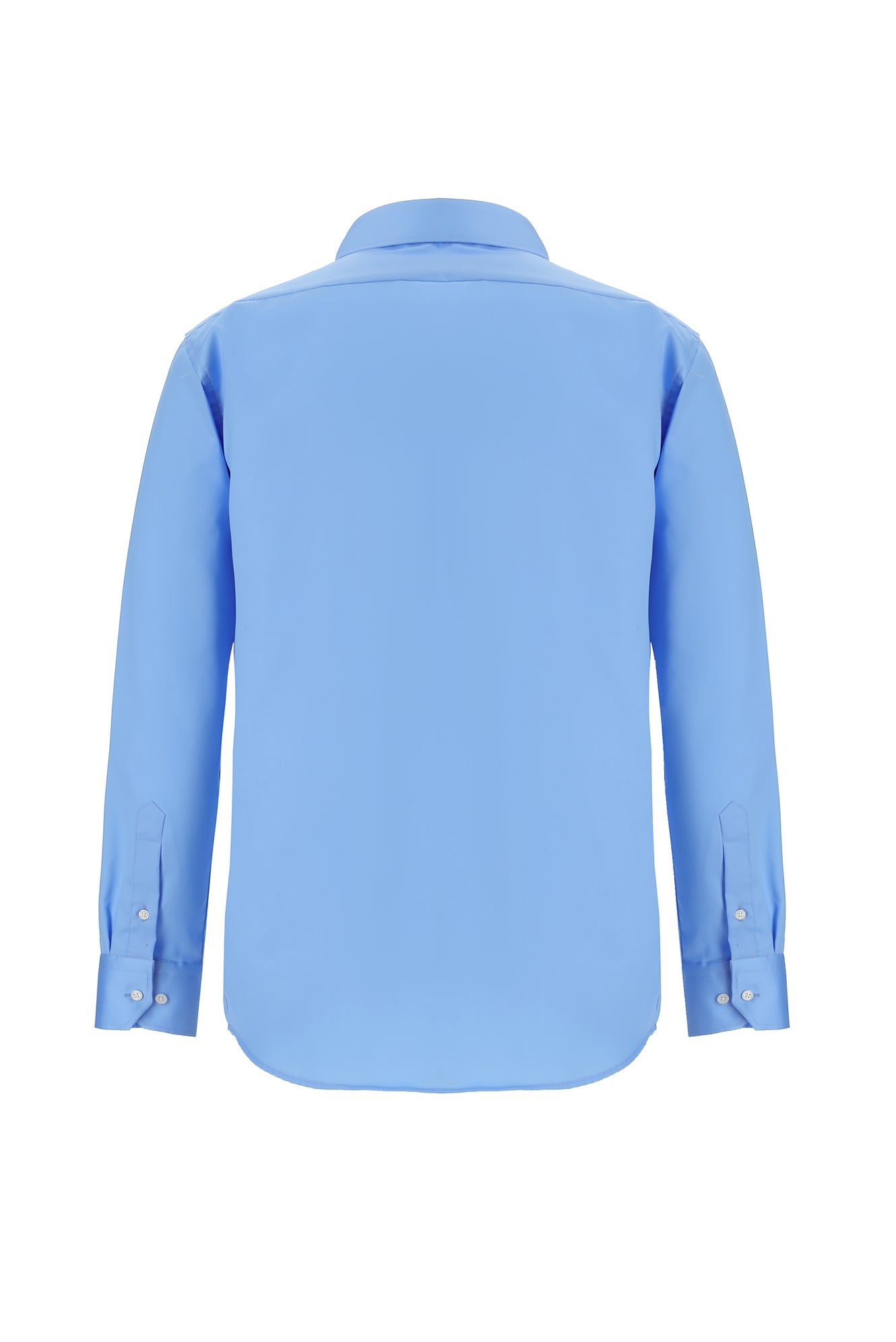 Aqua Mavisi Uzun Kol Slim Fit Dar Kesim Klasik Non Iron Saten Pamuk Gömlek