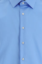 Aqua Mavisi Uzun Kol Slim Fit Dar Kesim Klasik Non Iron Saten Pamuk Gömlek