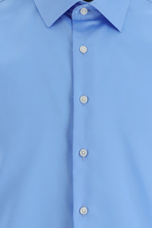 Aqua Mavisi Uzun Kol Slim Fit Dar Kesim Klasik Non Iron Saten Pamuk Gömlek