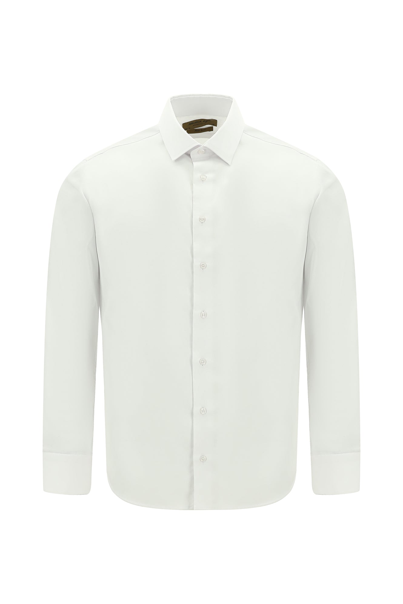 Beyaz Uzun Kol Slim Fit Dar Kesim Klasik Non Iron Saten Pamuk Gömlek