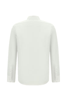 Beyaz Uzun Kol Slim Fit Dar Kesim Klasik Non Iron Saten Pamuk Gömlek