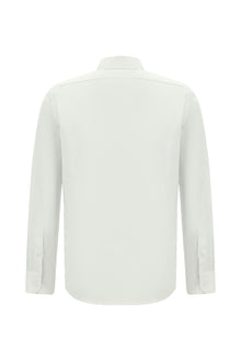 Beyaz Uzun Kol Slim Fit Dar Kesim Klasik Non Iron Saten Pamuk Gömlek-Abdullah Ki??l?