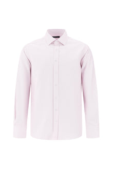 Toz Pembe Uzun Kol Slim Fit Dar Kesim Klasik Non Iron Saten Pamuk Gömlek