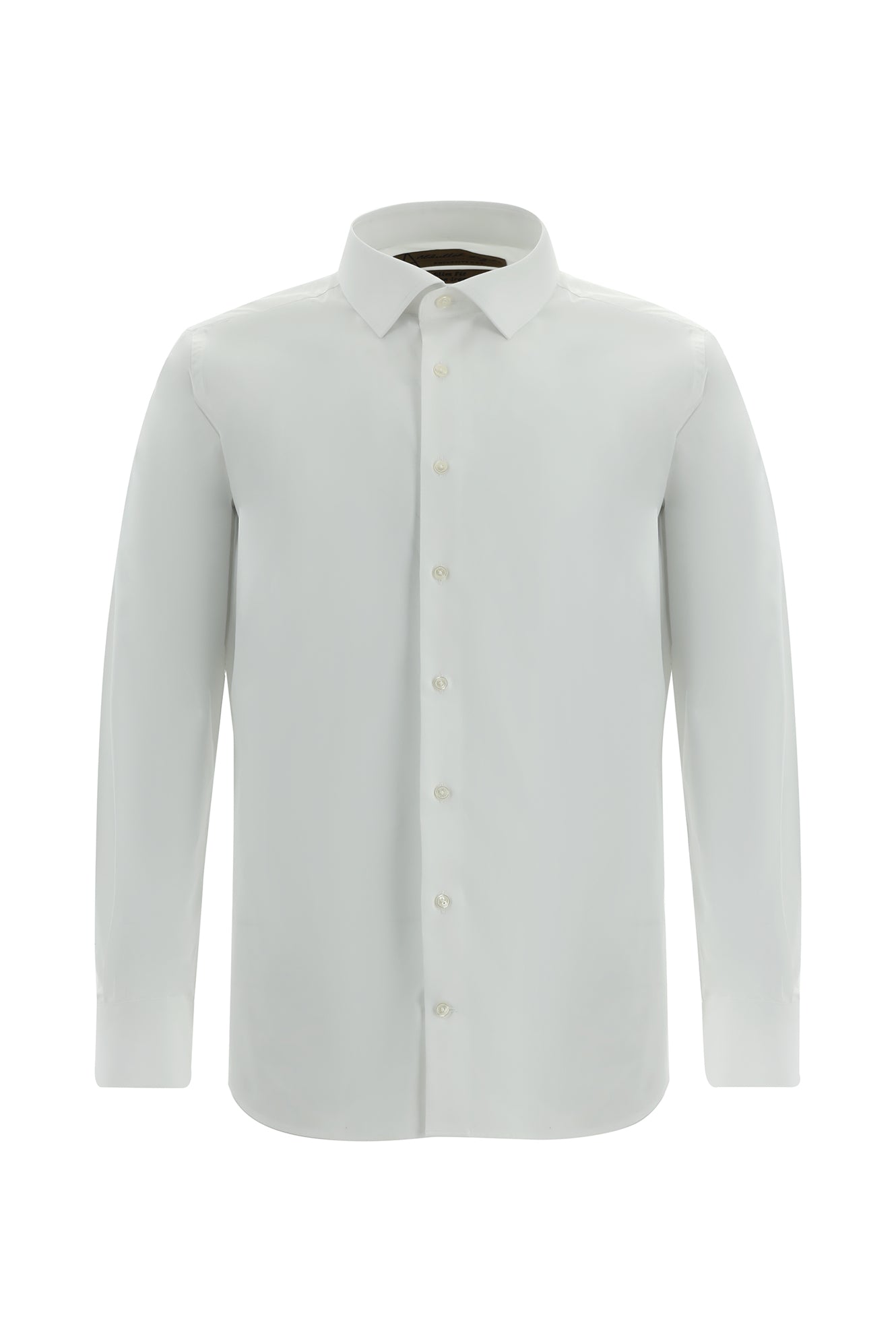 Beyaz Uzun Kol Slim Fit Dar Kesim Klasik Non Iron Saten Pamuk Gömlek