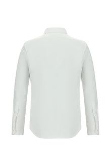 Beyaz Uzun Kol Slim Fit Dar Kesim Klasik Non Iron Saten Pamuk Gömlek