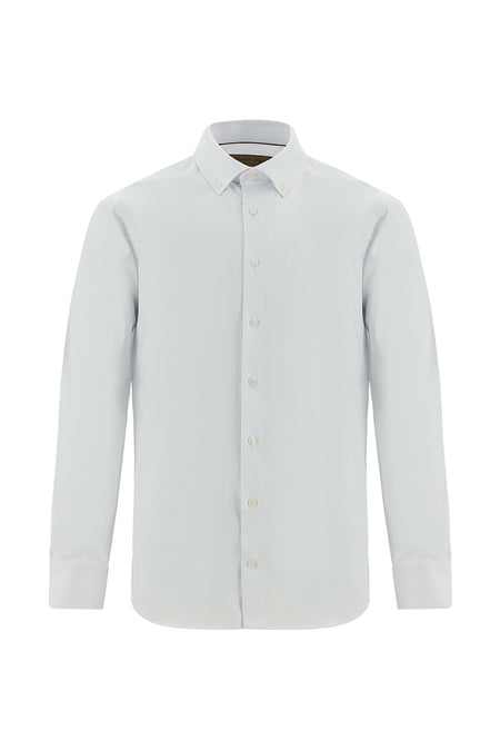 Beyaz Uzun Kol Slim Fit Dar Kesim Non Iron Oxford Pamuk Gömlek