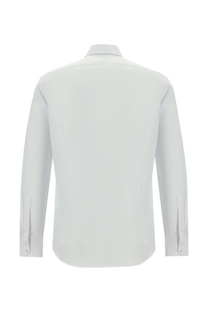 Beyaz Uzun Kol Slim Fit Dar Kesim Non Iron Oxford Pamuk Gömlek-Abdullah Ki??l?