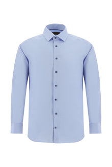 Mavi Uzun Kol Slim Fit Dar Kesim Non Iron Oxford Klasik Pamuk Gömlek-Abdullah Ki??l?
