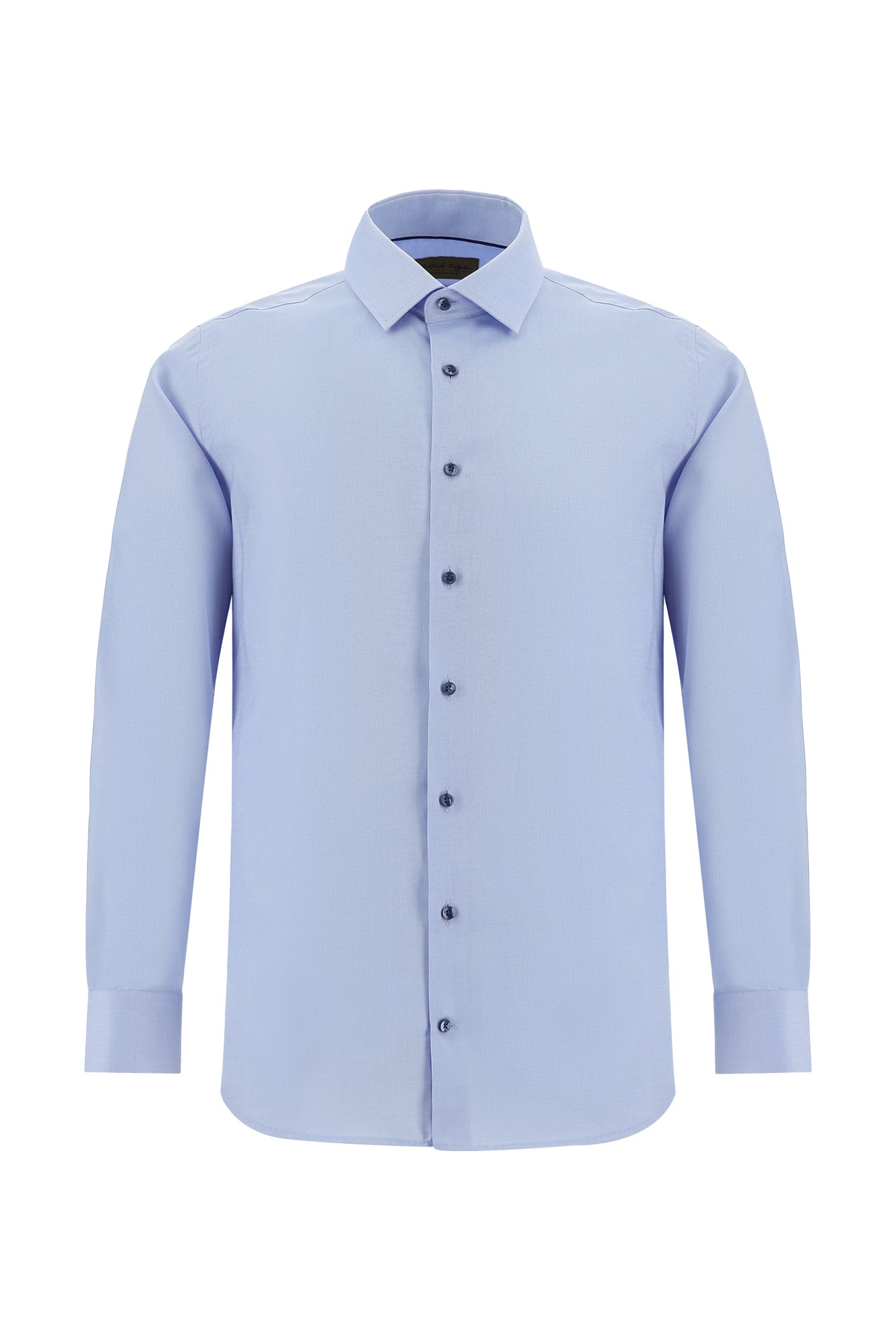 Mavi Uzun Kol Slim Fit Dar Kesim Non Iron Oxford Klasik Pamuk Gömlek