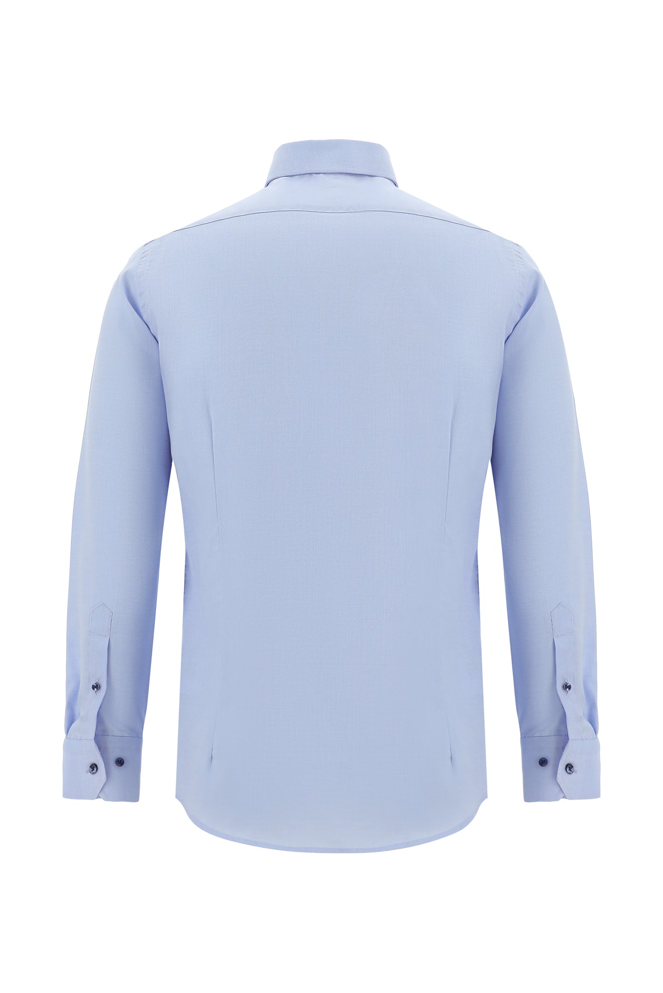 Mavi Uzun Kol Slim Fit Dar Kesim Non Iron Oxford Klasik Pamuk Gömlek