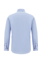 Mavi Uzun Kol Slim Fit Dar Kesim Non Iron Oxford Klasik Pamuk Gömlek