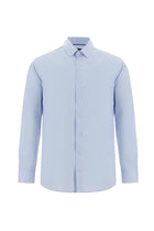 Açık Mavi Uzun Kol Slim Fit Dar Kesim Non Iron Oxford Pamuk Gömlek