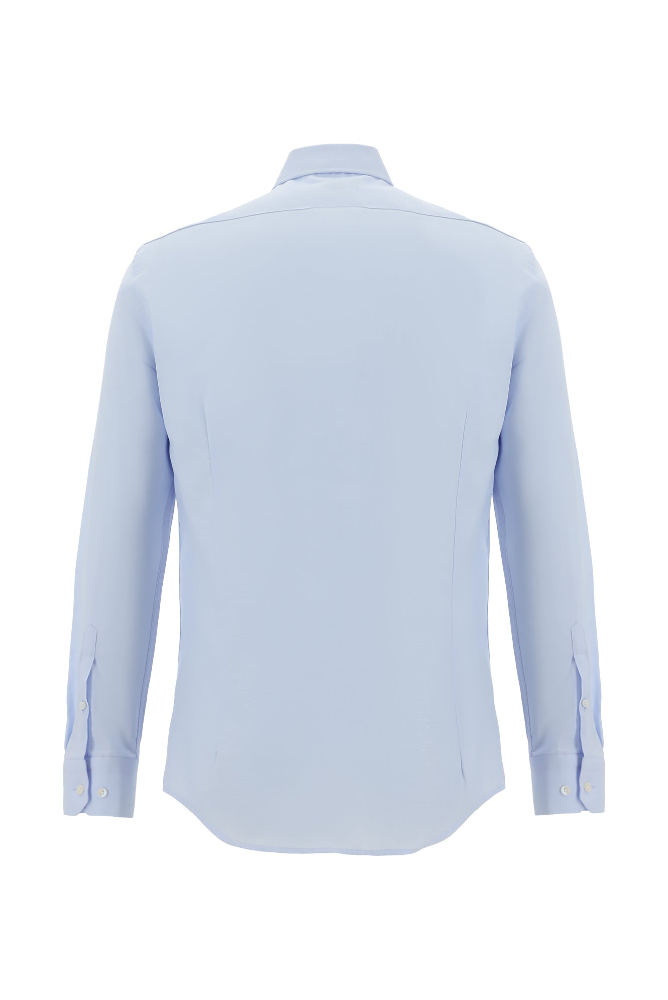 Açık Mavi Uzun Kol Slim Fit Dar Kesim Non Iron Oxford Pamuk Gömlek