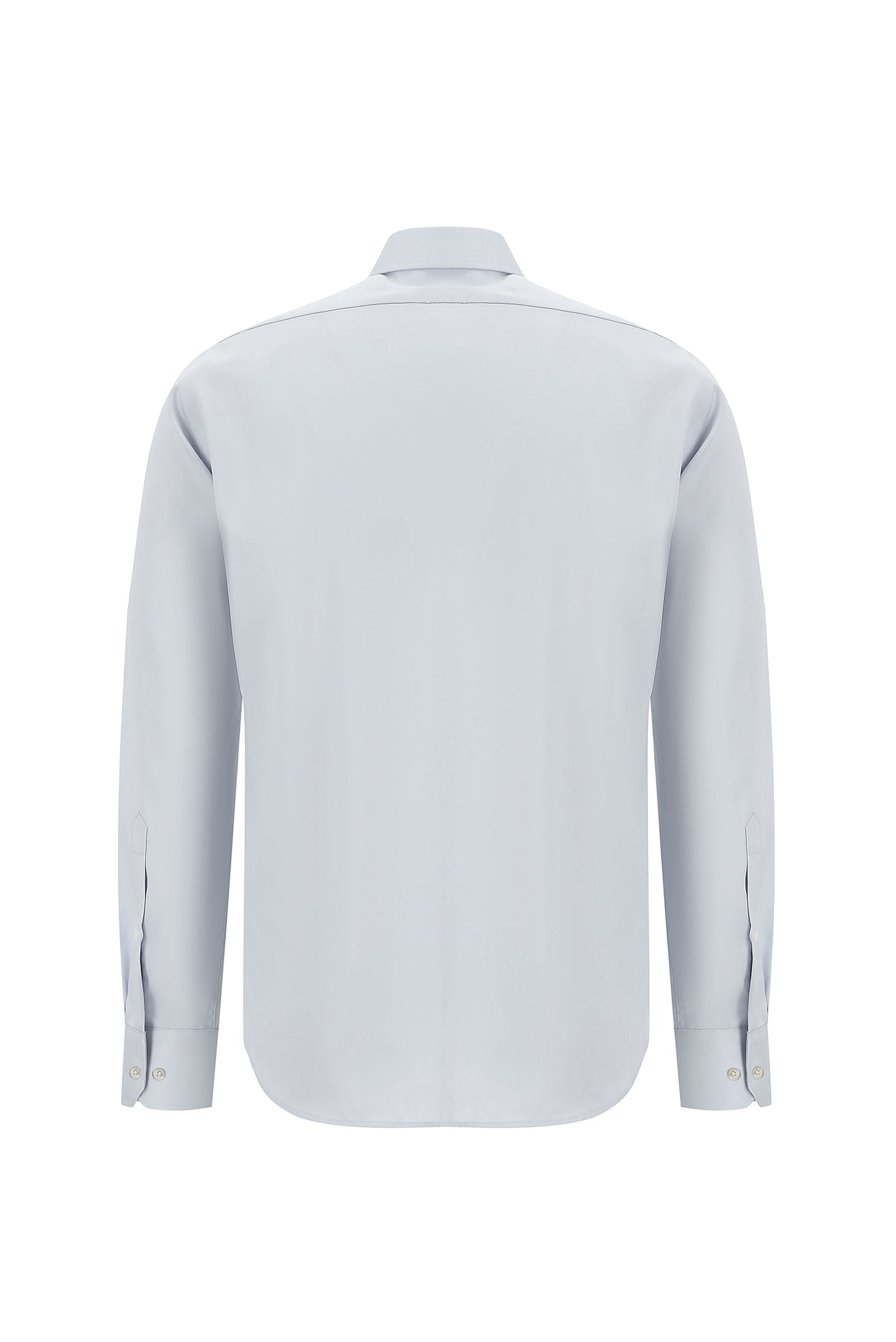 Orta Gri Uzun Kol Slim Fit Dar Kesim Non Iron Klasik Saten Pamuk Gömlek