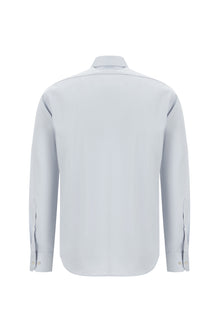 Orta Gri Uzun Kol Slim Fit Dar Kesim Non Iron Klasik Saten Pamuk Gömlek