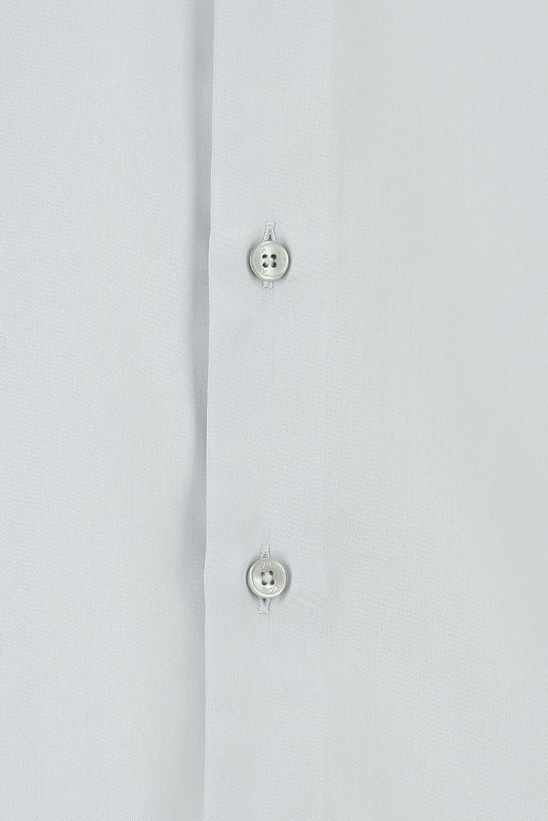 Orta Gri Uzun Kol Slim Fit Dar Kesim Non Iron Klasik Saten Pamuk Gömlek