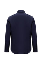 Koyu Lacivert Uzun Kol Slim Fit Dar Kesim Non Iron Klasik Saten Pamuk Gömlek-Abdullah Ki??l?