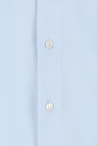 Uçuk Mavi Uzun Kol Slim Fit Dar Kesim Non Iron Klasik Saten Pamuk Gömlek