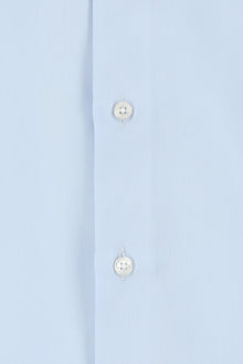 Uçuk Mavi Uzun Kol Slim Fit Dar Kesim Non Iron Klasik Saten Pamuk Gömlek