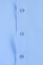 Aqua Mavisi Uzun Kol Slim Fit Dar Kesim Non Iron Klasik Saten Pamuk Gömlek