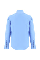 Aqua Mavisi Uzun Kol Slim Fit Dar Kesim Non Iron Klasik Saten Pamuk Gömlek
