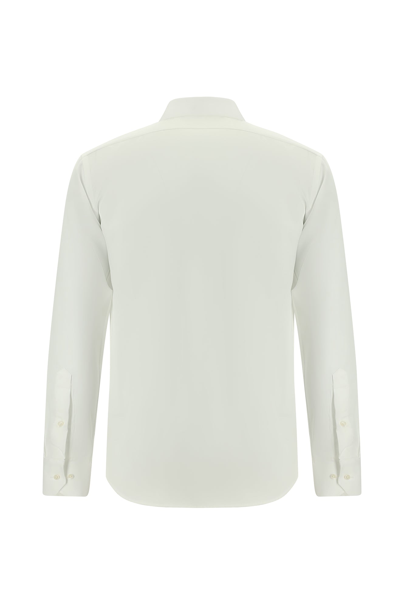 Beyaz Uzun Kol Slim Fit Dar Kesim Non Iron Klasik Saten Pamuk Gömlek