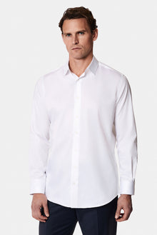 Beyaz Uzun Kol Slim Fit Dar Kesim Non Iron Klasik Saten Pamuk Gömlek