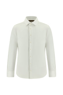 Beyaz Uzun Kol Slim Fit Dar Kesim Non Iron Klasik Saten Pamuk Gömlek