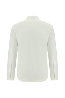 Beyaz Uzun Kol Slim Fit Dar Kesim Non Iron Klasik Saten Pamuk Gömlek