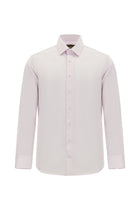 Toz Pembe Uzun Kol Slim Fit Dar Kesim Non Iron Klasik Saten Pamuk Gömlek