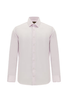 Toz Pembe Uzun Kol Slim Fit Dar Kesim Non Iron Klasik Saten Pamuk Gömlek