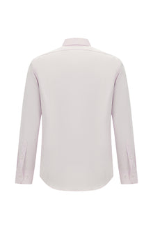 Toz Pembe Uzun Kol Slim Fit Dar Kesim Non Iron Klasik Saten Pamuk Gömlek