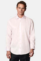 Toz Pembe Uzun Kol Slim Fit Dar Kesim Non Iron Klasik Saten Pamuk Gömlek