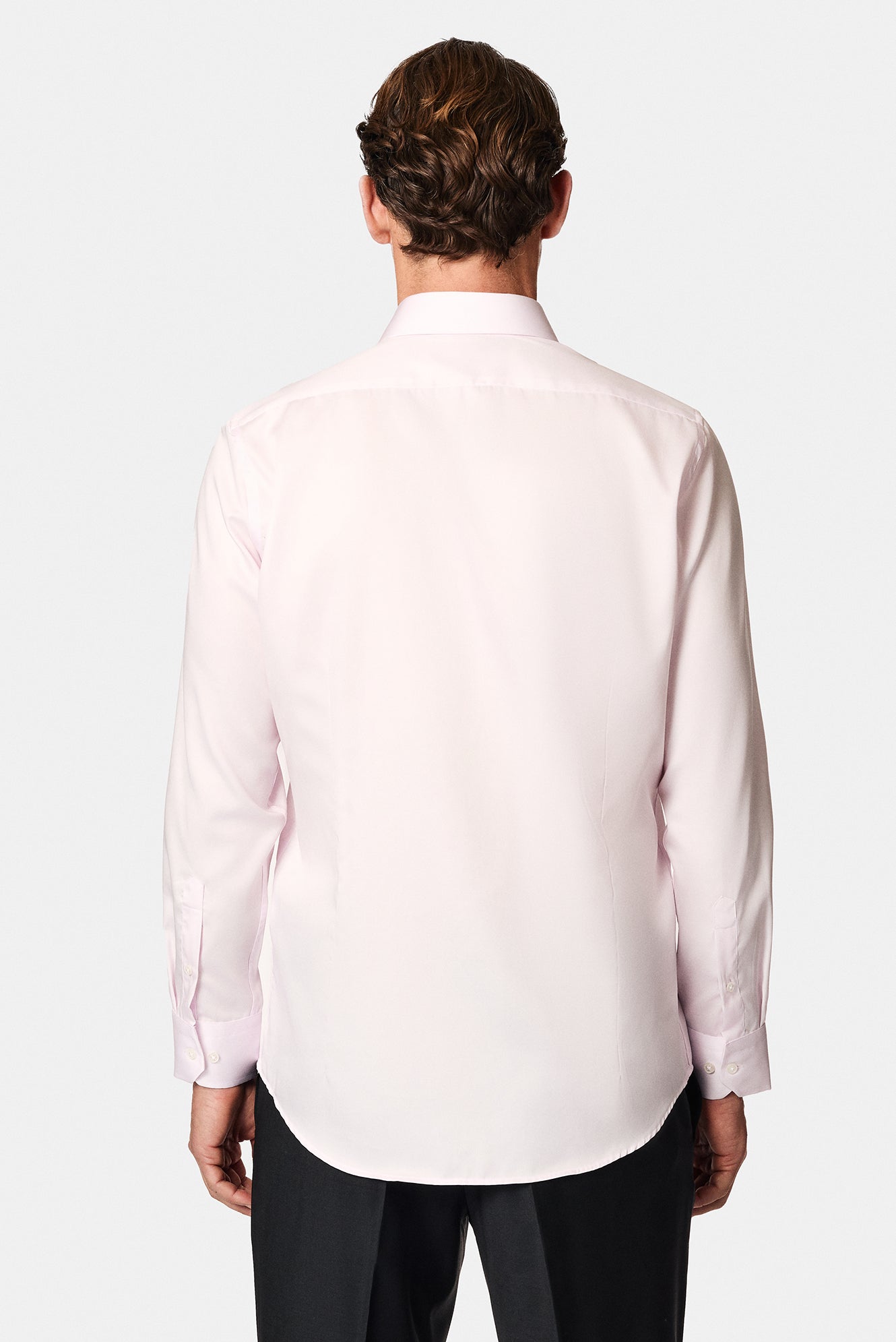 Toz Pembe Uzun Kol Slim Fit Dar Kesim Non Iron Klasik Saten Pamuk Gömlek