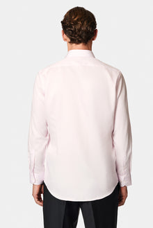 Toz Pembe Uzun Kol Slim Fit Dar Kesim Non Iron Klasik Saten Pamuk Gömlek