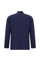 Orta Lacivert Uzun Kol Slim Fit Dar Kesim Klasik Non Iron Saten Pamuk Gömlek